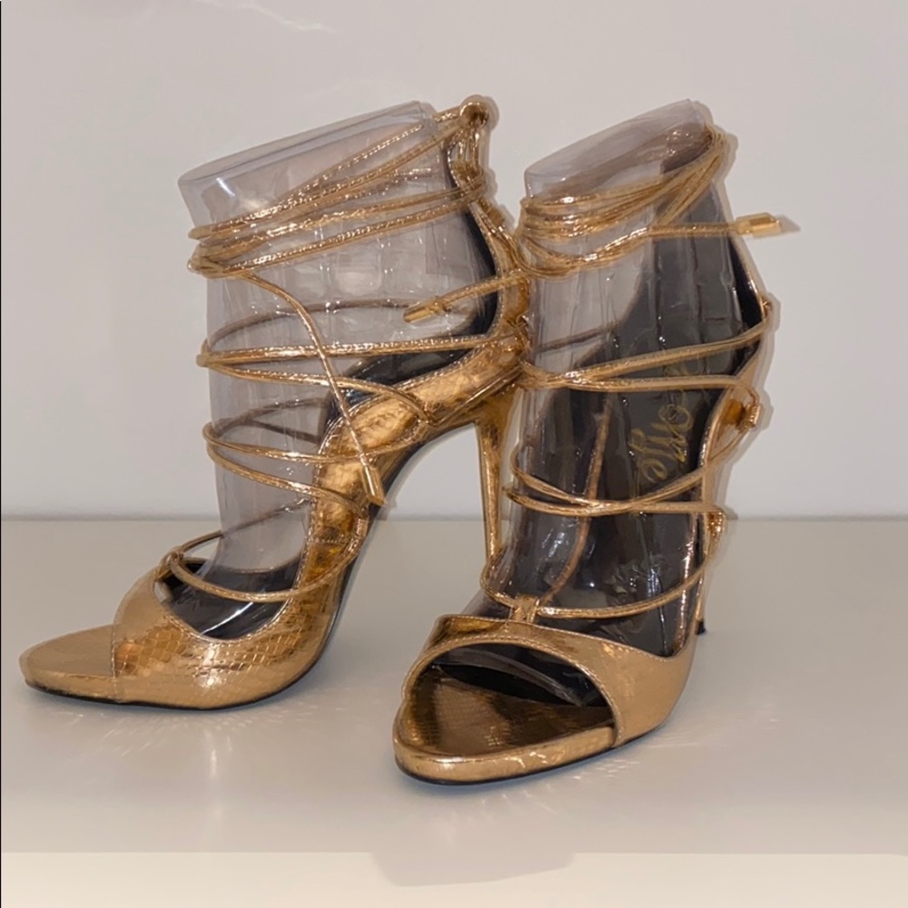 Rose Gold Lacey stiletto heels